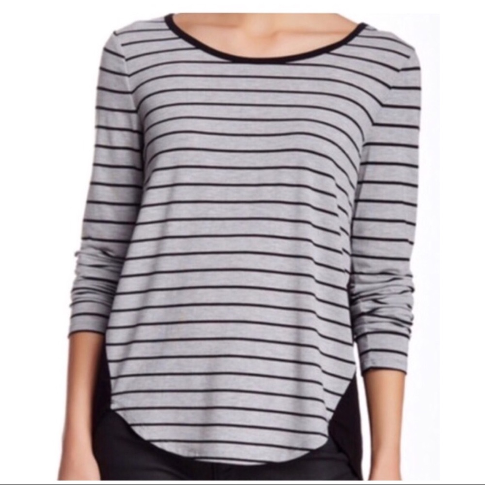 TWO BY VINCE WOVEN BACK STRIPE HI-LO TOP ~ NWT - Picture 5 of 5